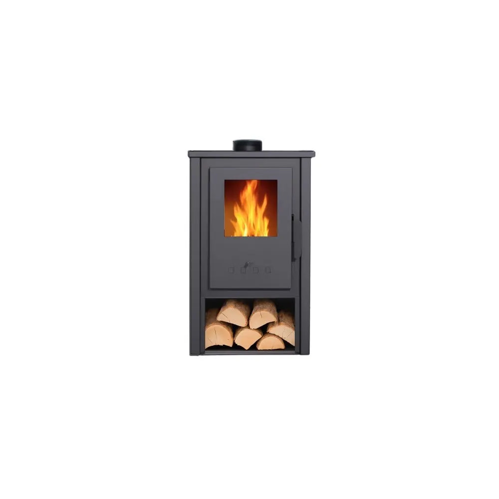 ESTUFA DE LEÑA AMINA CON LEÑERO INFERIOR EIDER BIOMASA