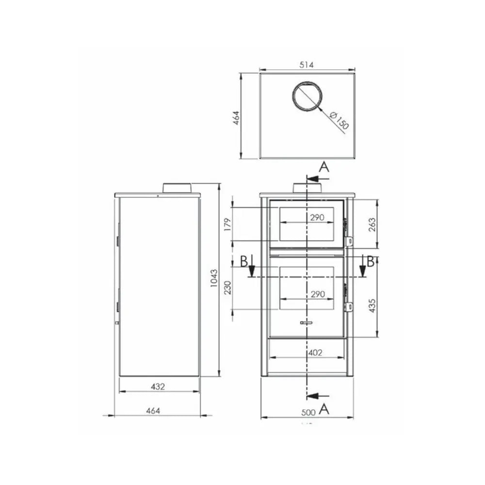 ESTUFA DE LEÑA CON HORNO INOX LUX 12,4 KW EIDER BIOMASA