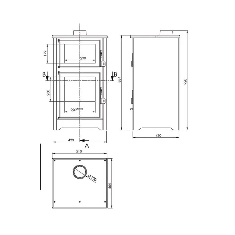 ESTUFA DE LEÑA CON HORNO QUARTZ 12,4 KW EIDER BIOMASA