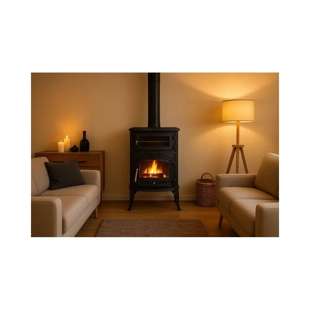 ESTUFA DE LEÑA DE FUNDICIÓN CON HORNO ANTARES NEW 18 KW EIDER BIOMASA