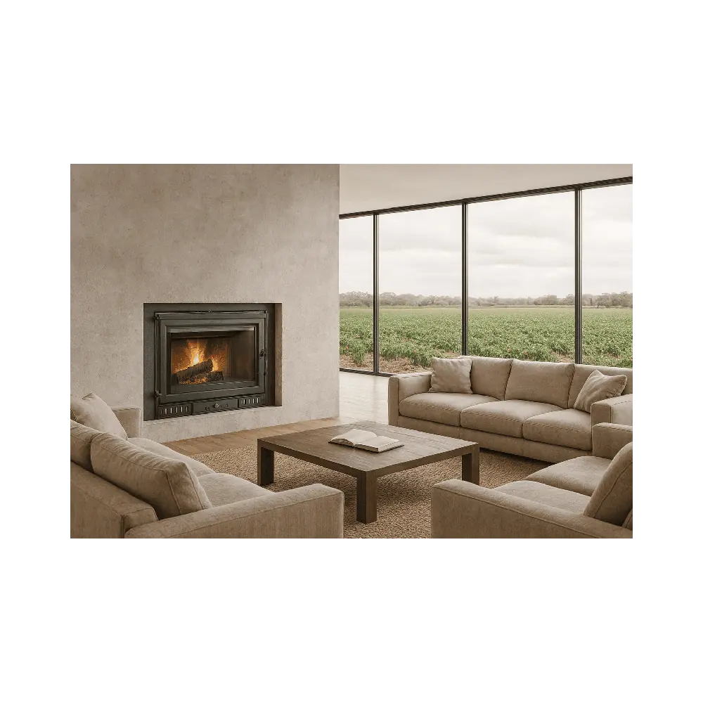 ESTUFA DE LEÑA INSERTABLE HOGAR IRON 90 EIDER BIOMASA