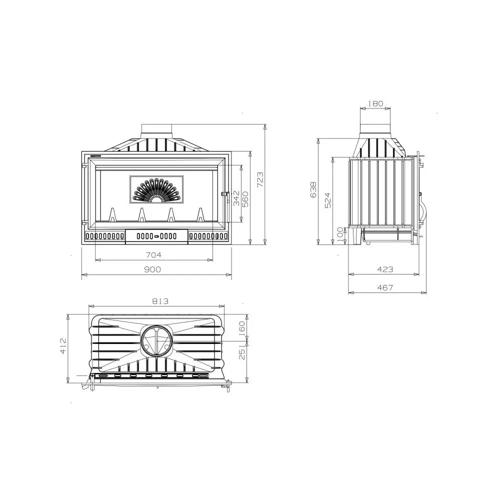 ESTUFA DE LEÑA INSERTABLE HOGAR IRON 90 EIDER BIOMASA