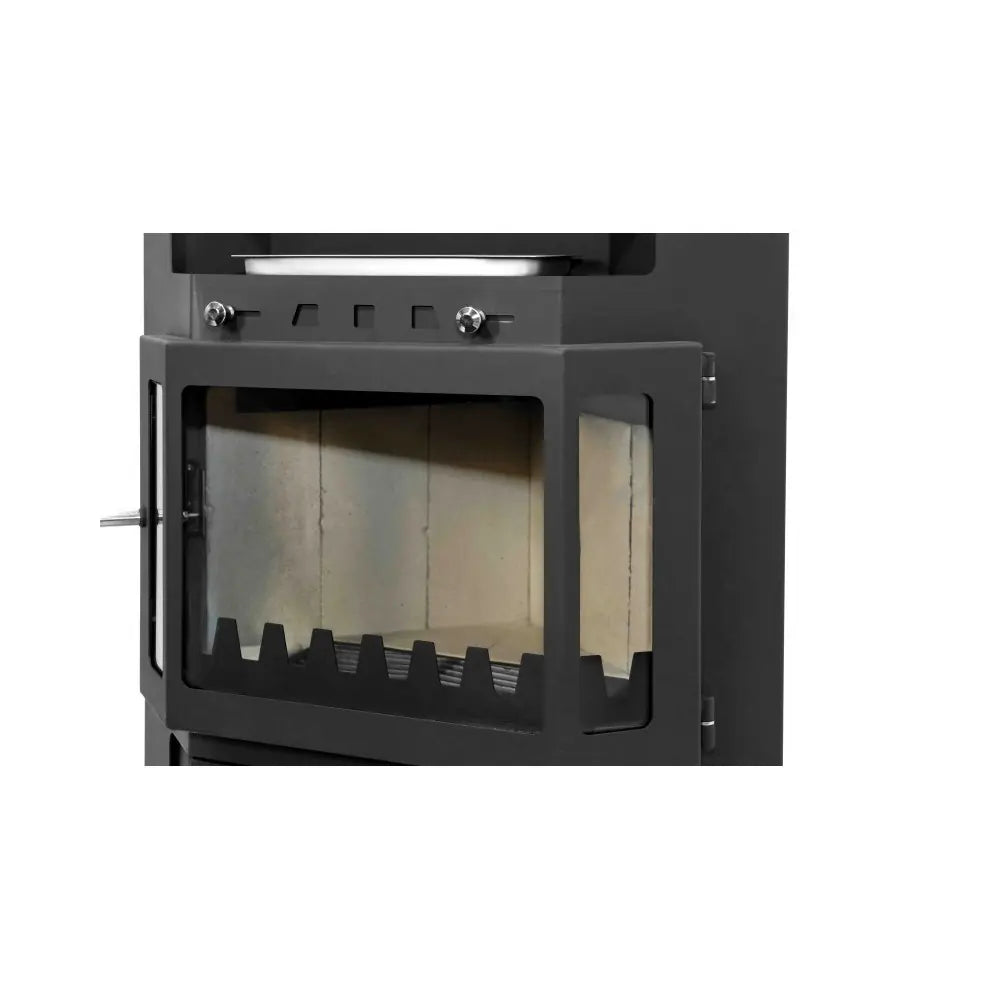 ESTUFA DE LEÑA LINAM ESQUINA CON LEÑERO INFERIOR EIDER BIOMASA