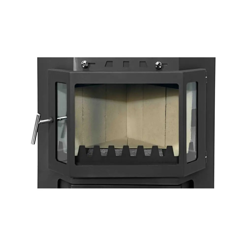 ESTUFA DE LEÑA LINAM ESQUINA CON LEÑERO INFERIOR EIDER BIOMASA