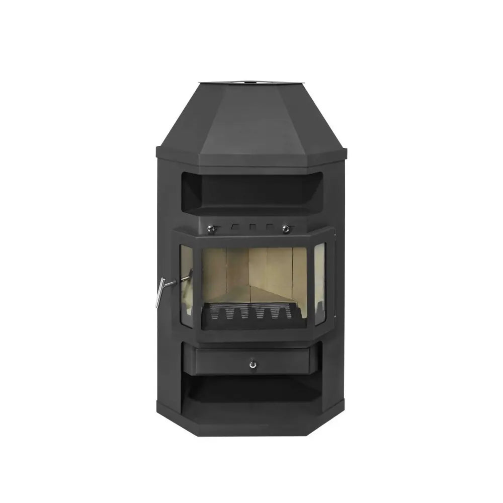 ESTUFA DE LEÑA LINAM ESQUINA CON LEÑERO INFERIOR EIDER BIOMASA