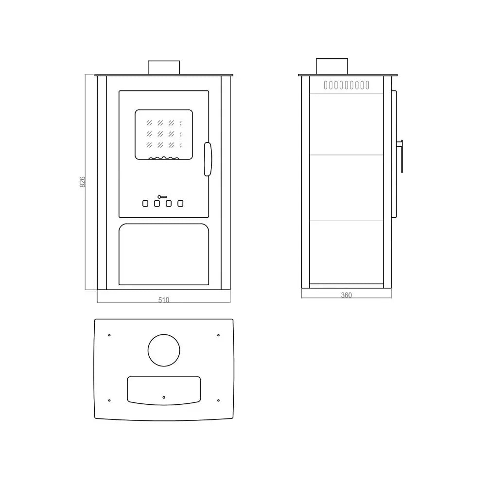 ESTUFA DE LEÑA SAMIRA CON LEÑERO INFERIOR EIDER BIOMASA