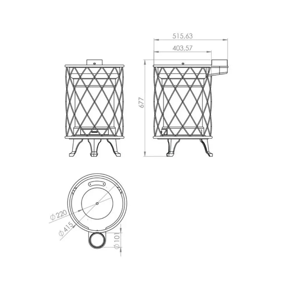 ESTUFA LEÑA RÚSTICA PARA EXTERIORES 13KW EIDER