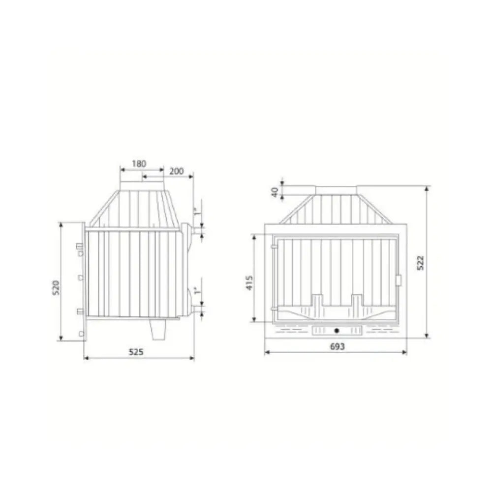 HOGAR DE LEÑA EN FUNDICIÓN HIDRO 12 KW PARA CALEFACCIÓN 21 KW EIDER BIOMASA