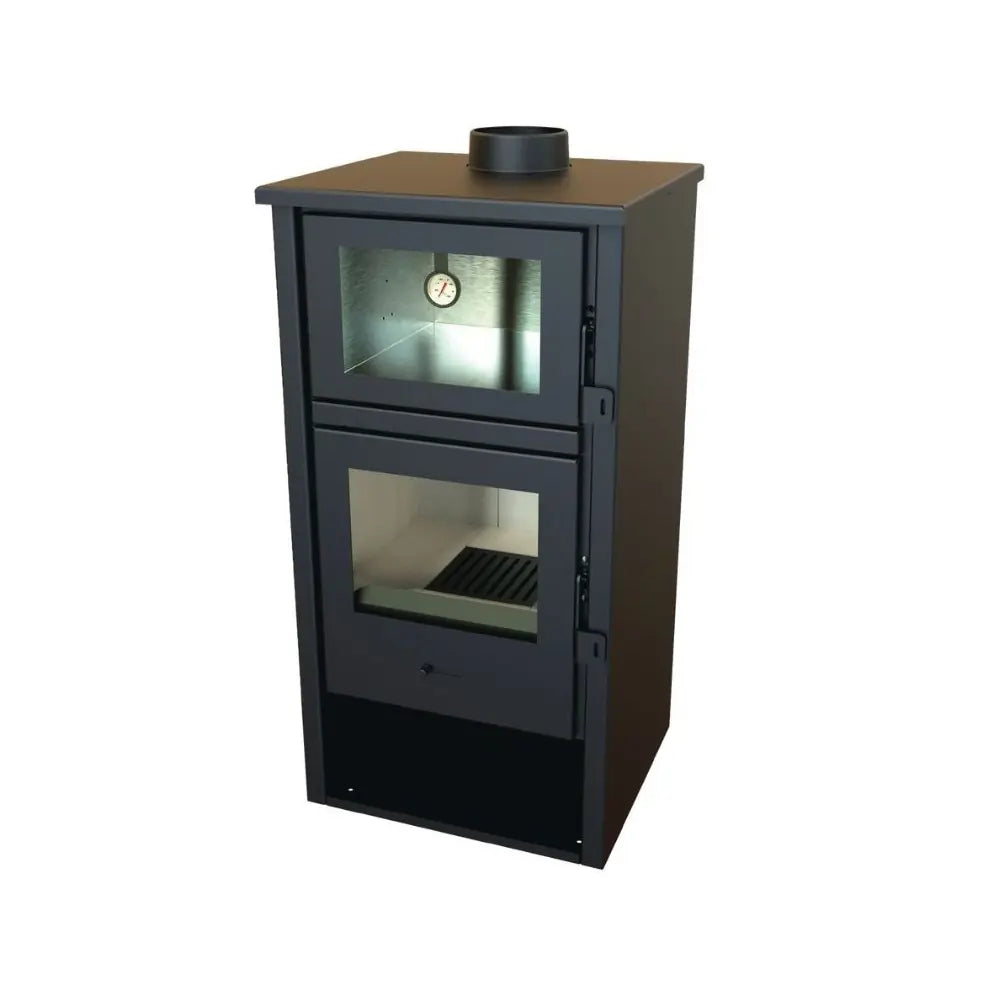 ESTUFA DE LEÑA CON HORNO INOX LUX 12,4 KW EIDER BIOMASA