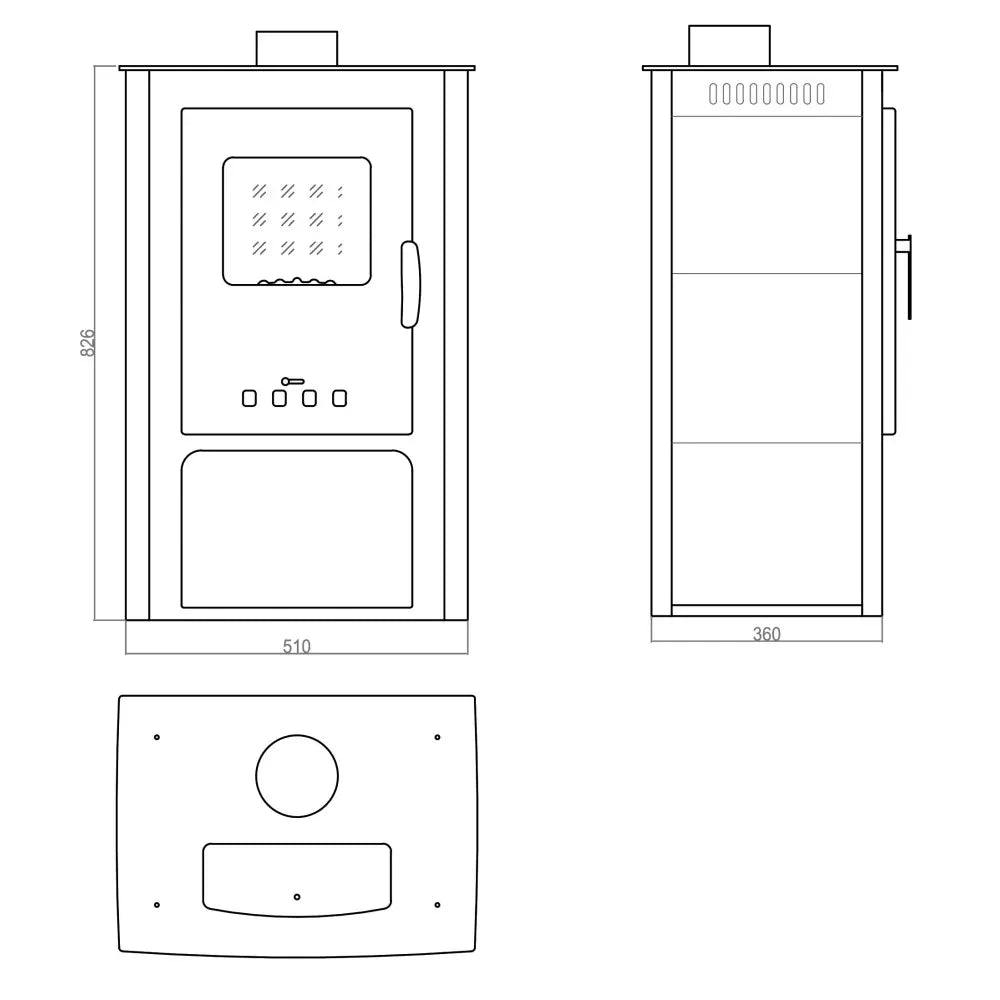 ESTUFA DE LEÑA SAMIRA CON LEÑERO INFERIOR EIDER BIOMASA