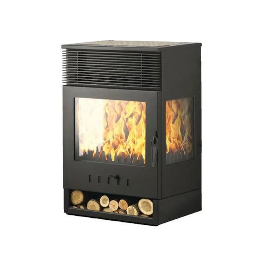 ESTUFA DE LEÑA VENTILADA TOKIO VISION 14,99 KW EIDER BIOMASA