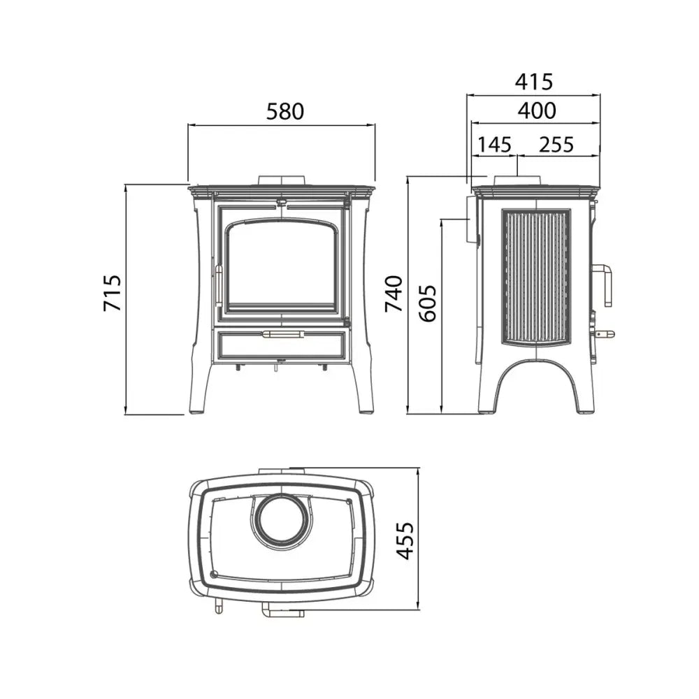 ESTUFA DE LEÑA E-20 SE HIERRO FUNDIDO ECODESING PINTADA HERGOM
