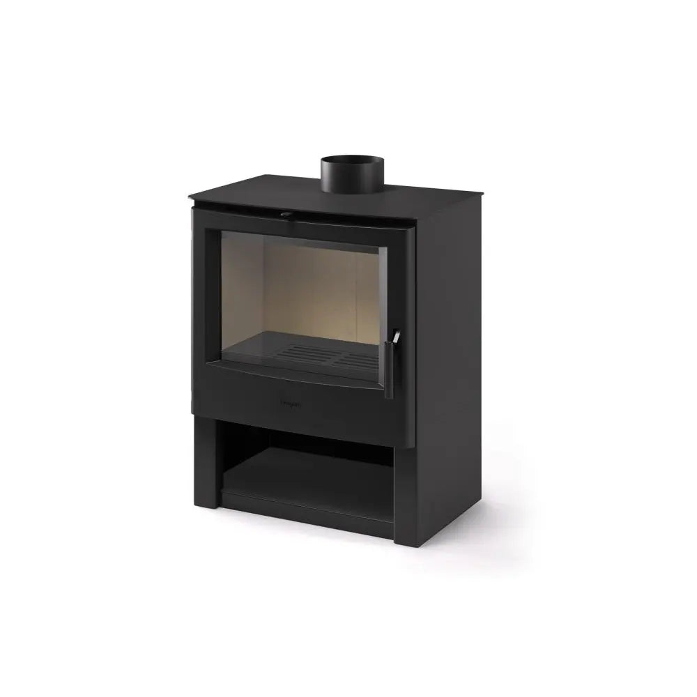 ESTUFA LEÑA EB-1 SE DE ACERO PINTADO Y PUERTA HIERRO FUNDIDO NEGRO HERGOM