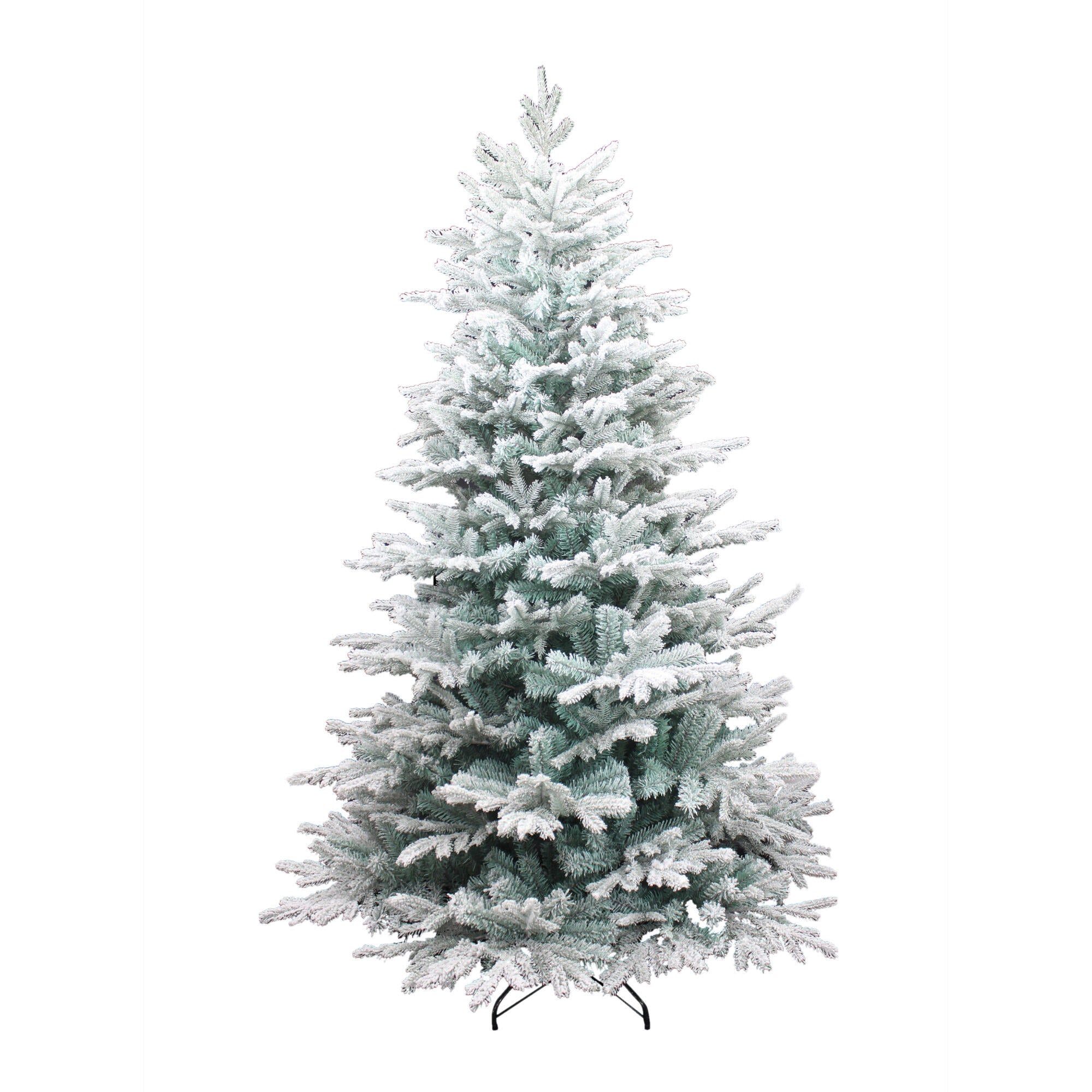 Albero di Natale artificiale innevato Inverness verde H 210 cm x Ø 130 cm